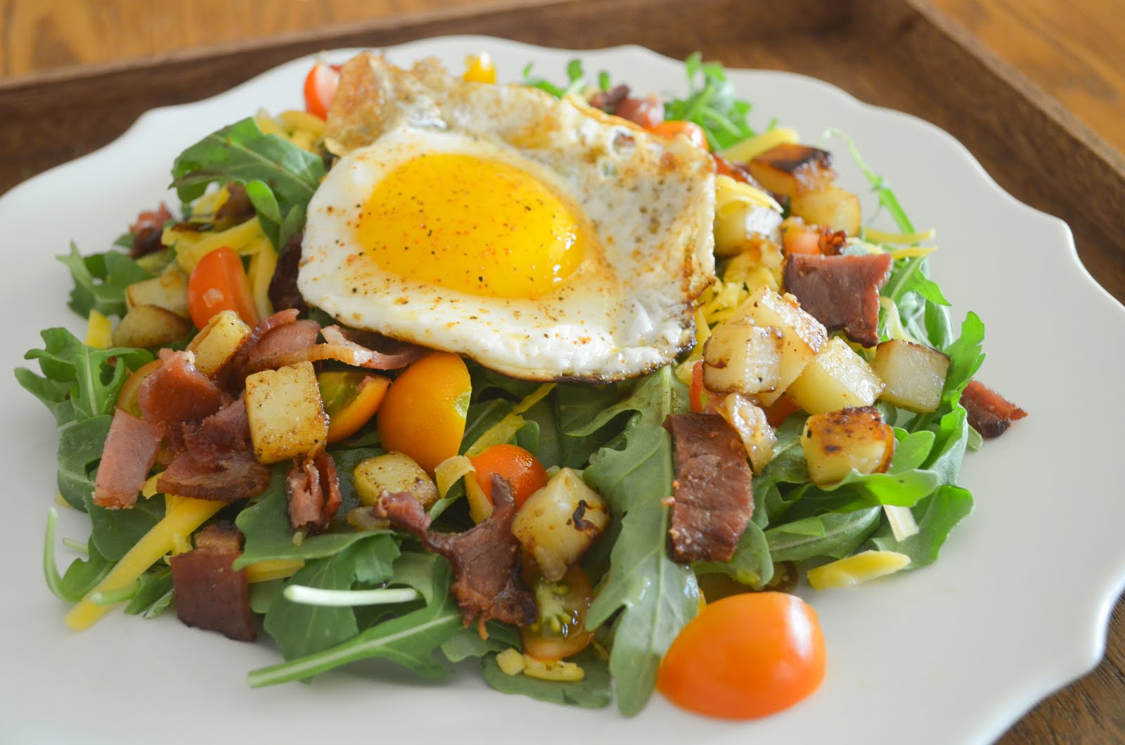 Breakfast Salad With Maple Balsamic Dressing