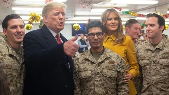 Rais Donald Trump na Melania wawatembelea ghafla wanajeshi wa Marekani nchini Iraq