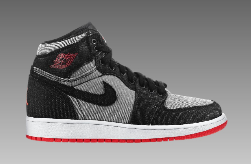 Wake'N'Lace: Air Jordan 1 Canvas High GS Black/Alarming Red
