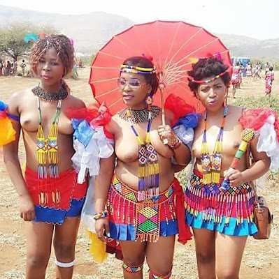 Photos of scantily-clad Zulu virgins at the ongoing annual Reed Dance (+18)