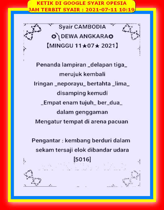 Kode Syair Sydney 11 Juli 2021 Forum Syair Togel Hongkong Singapura Sydney