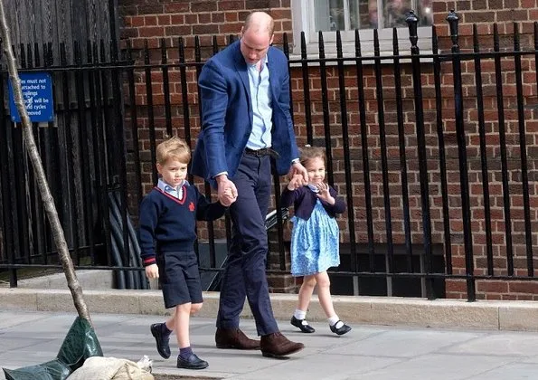 Prince George and Princess Charlotte arrived at St Mary's Hospital in Paddington to meet their little brother