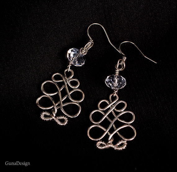 gunadesign guna andersone Celtic wire wrapped tree earrings