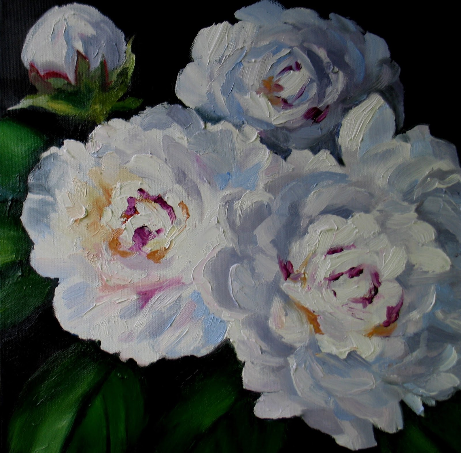 Nel's Everyday Painting White Peonies SOLD