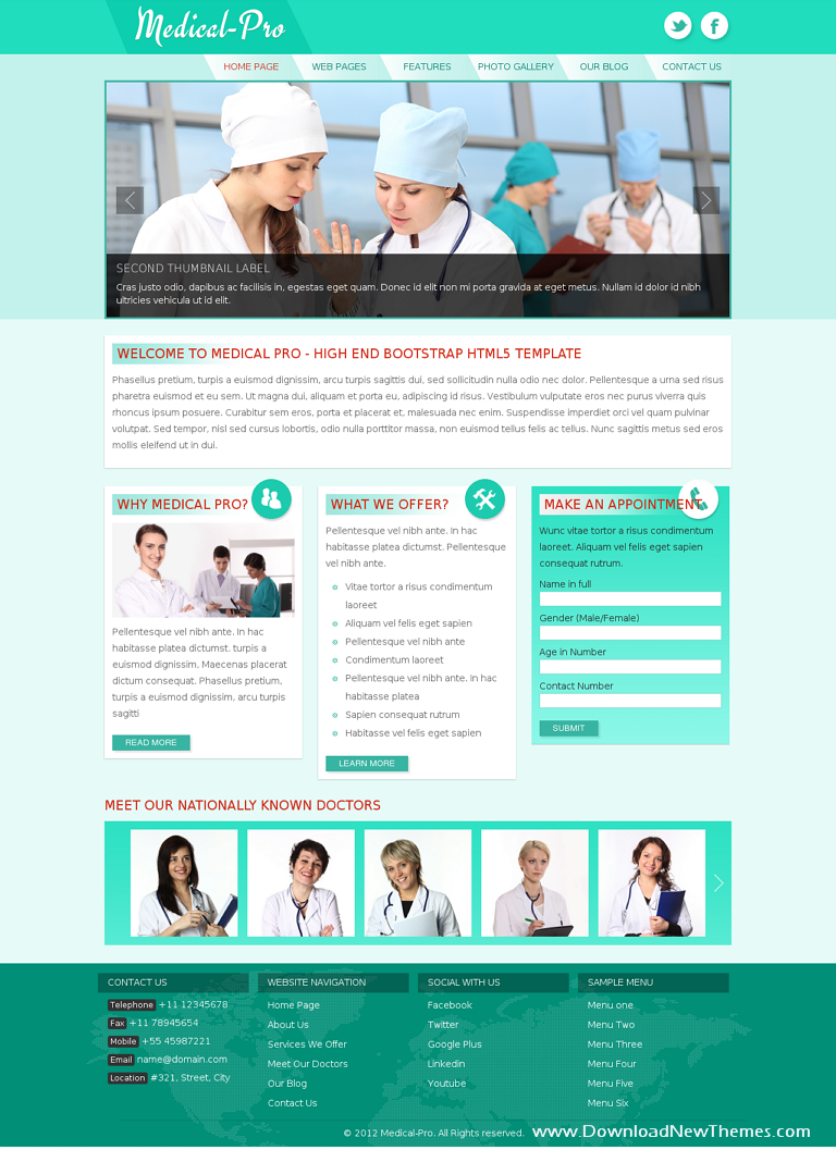 Medical Pro Responsive Bootstrap Template Download New Themes
