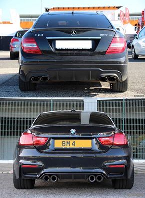 rear-view-of-a-Mercedes-C-class-and-a-BMW-3-series