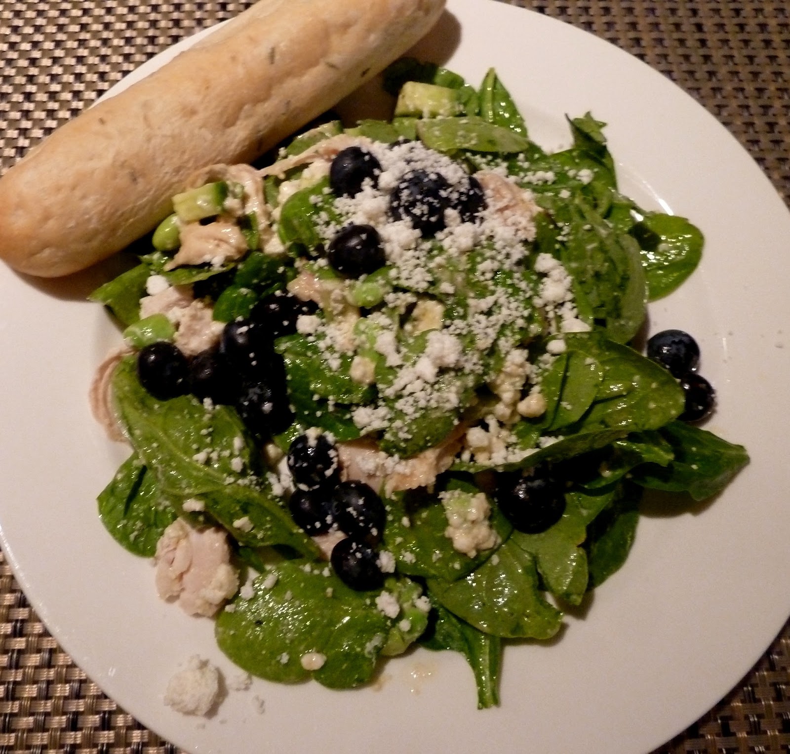 Cracked Pepper Spinach, Blueberry & Goat Cheese Salad