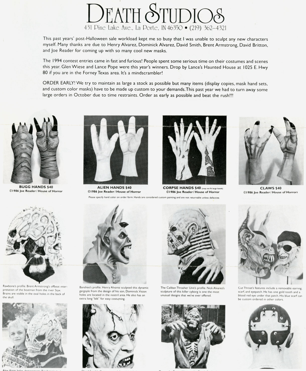 Death Studios 1995 Catalog Blood Curdling Blog of Monster Masks