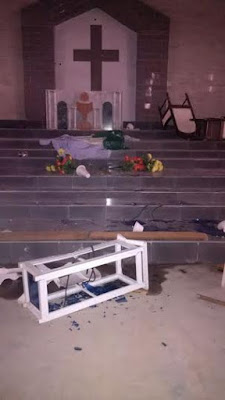 6 Muslim youths attack another Catholic Church, says Friday belongs to us (photos)