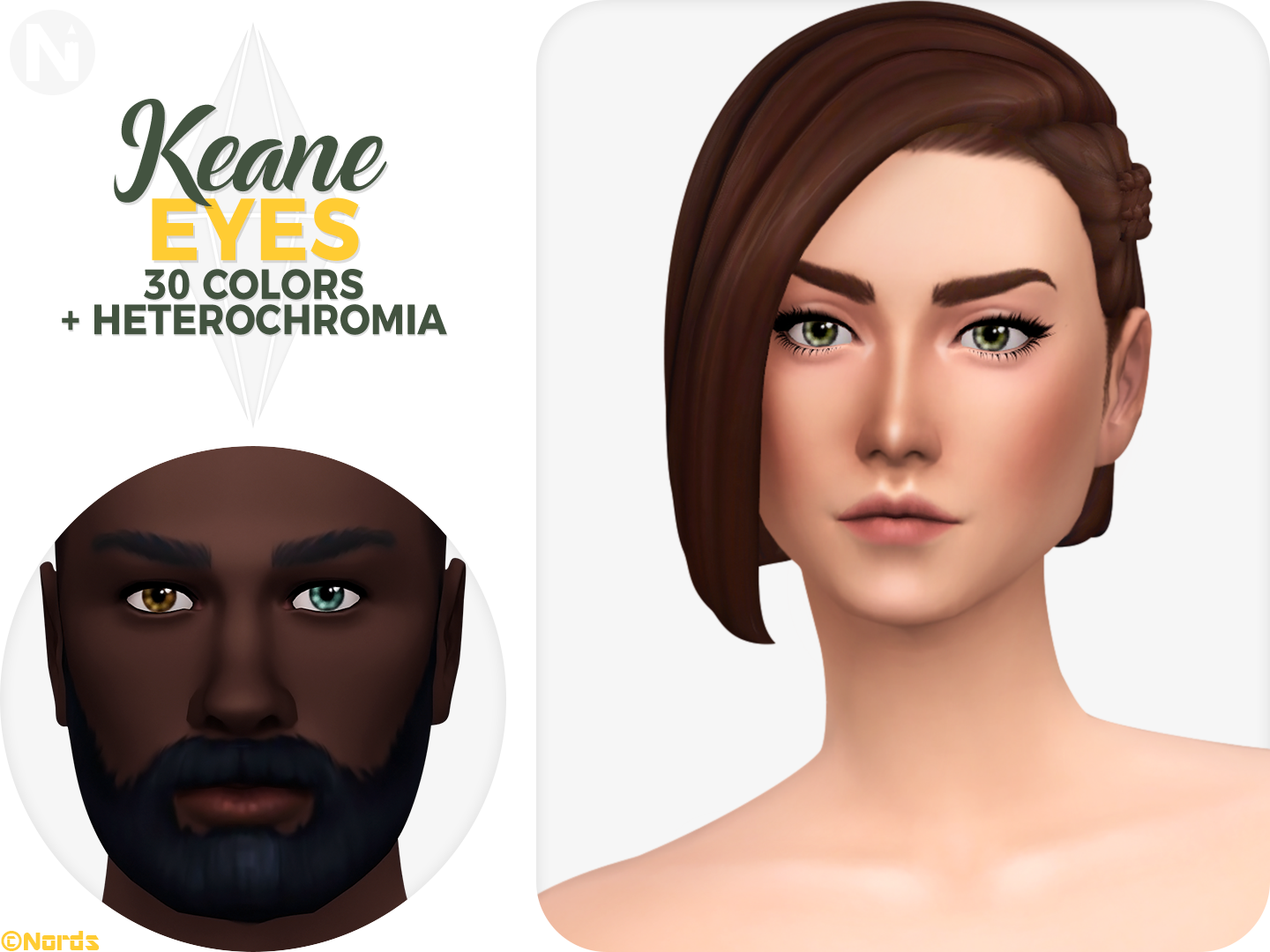 Keane Sims 4 CC Eyes Heterochromia