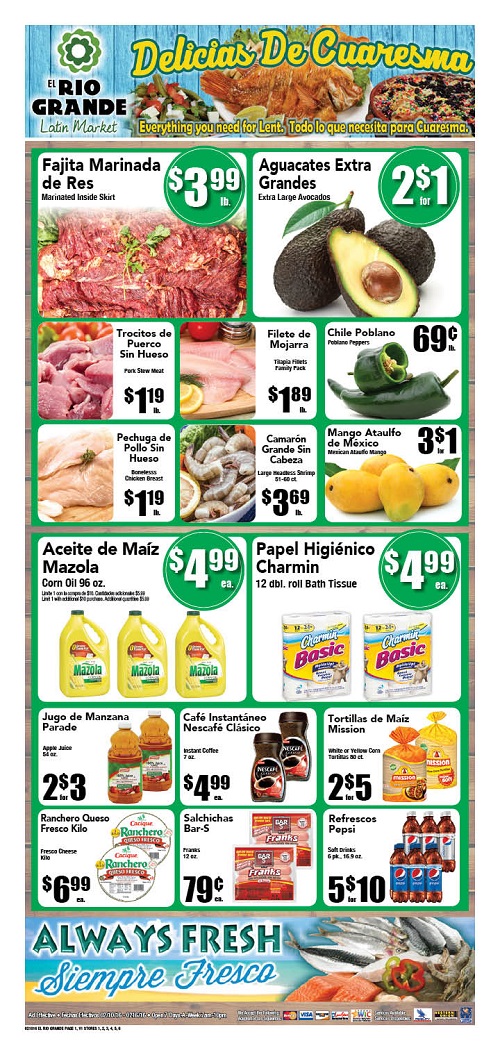 hispanic weekly ads el rio grande latin market weekly ad sedanos especiales flyer