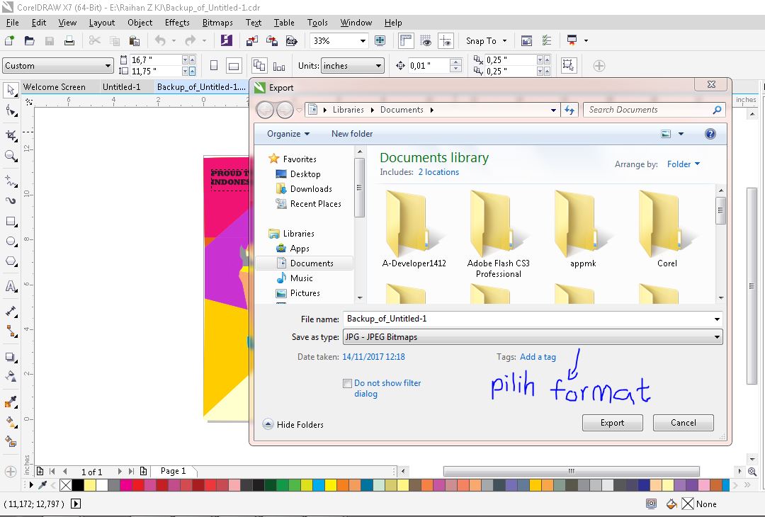 Cara Mengubah Format File .cdr ke .jpg di Corel Draw