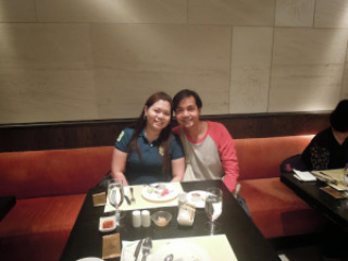 A couple travel bloger eating lunch buffet at Bambu Restaurant at The Venetian Hotel Macao