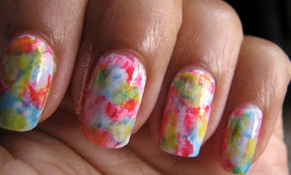 Mangling my Manicure: Rainbow Watercolor Nails