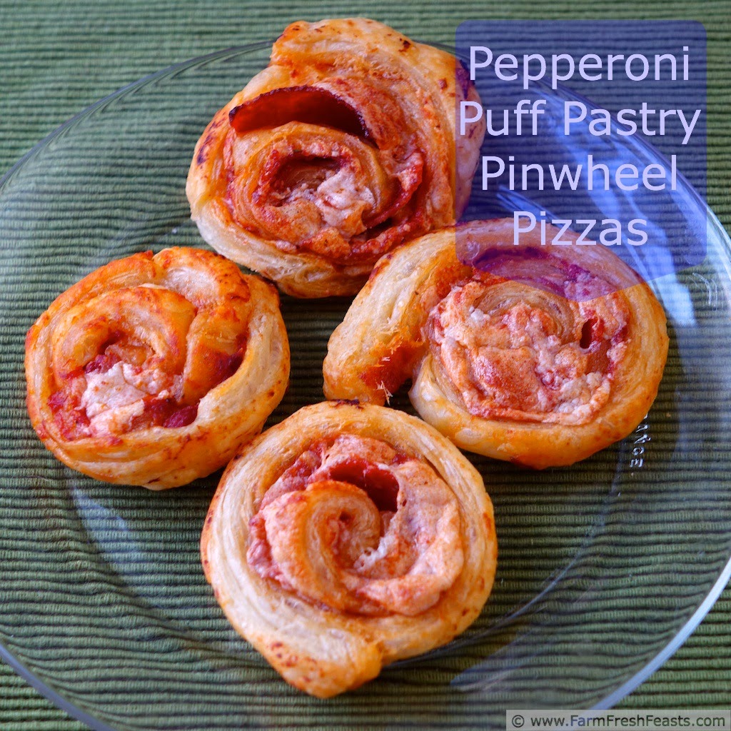 Farm Fresh Feasts Pickled Pepper and Pepperoni Puff Pastry Pinwheel Pizzas