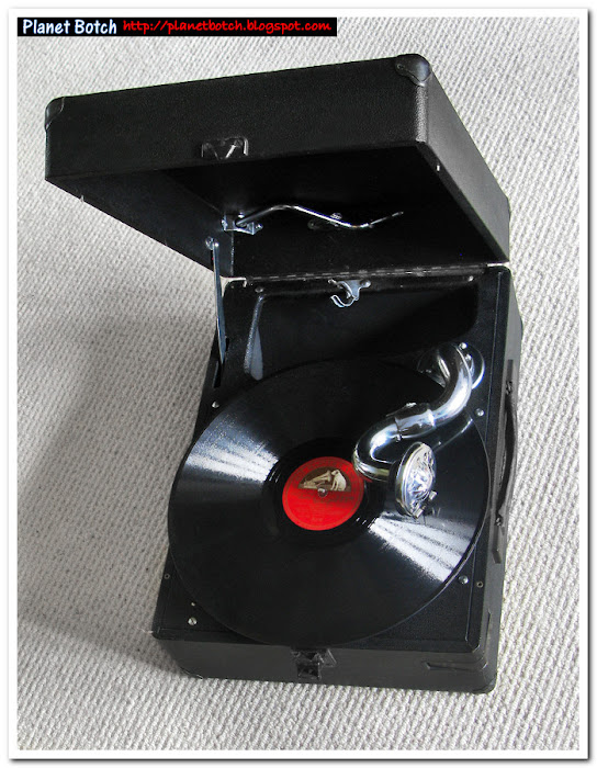 HMV gramophone playing a record