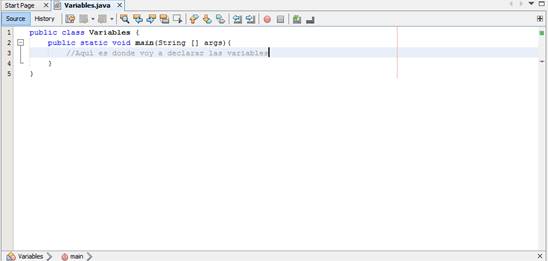 Declaración de variables ~ El mundo de Java