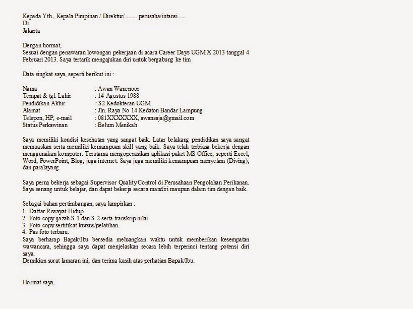 surat lamaran pekerjaan sebagai quality control ben jobs surat lamaran pekerjaan sebagai quality control ben jobs