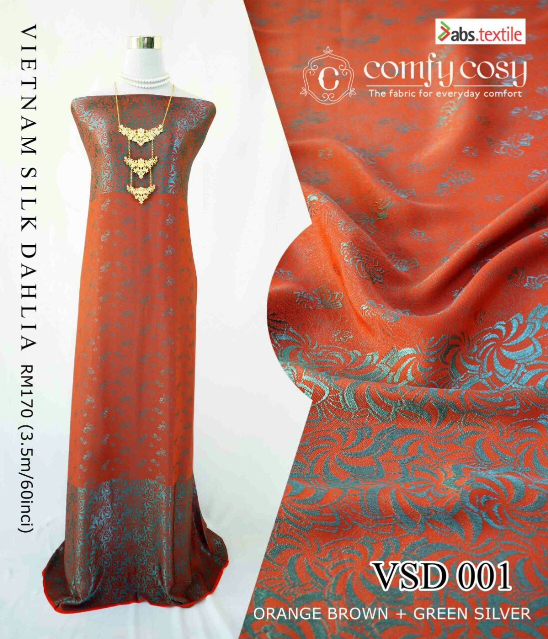 Kain Vietnam Silk Terkini Corak Timbul Healthy is a