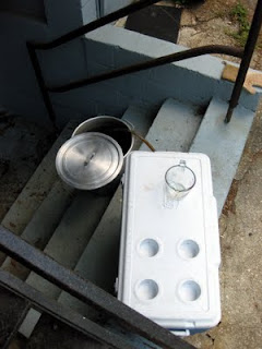 My rarely used large rectangular cooler mash tun.