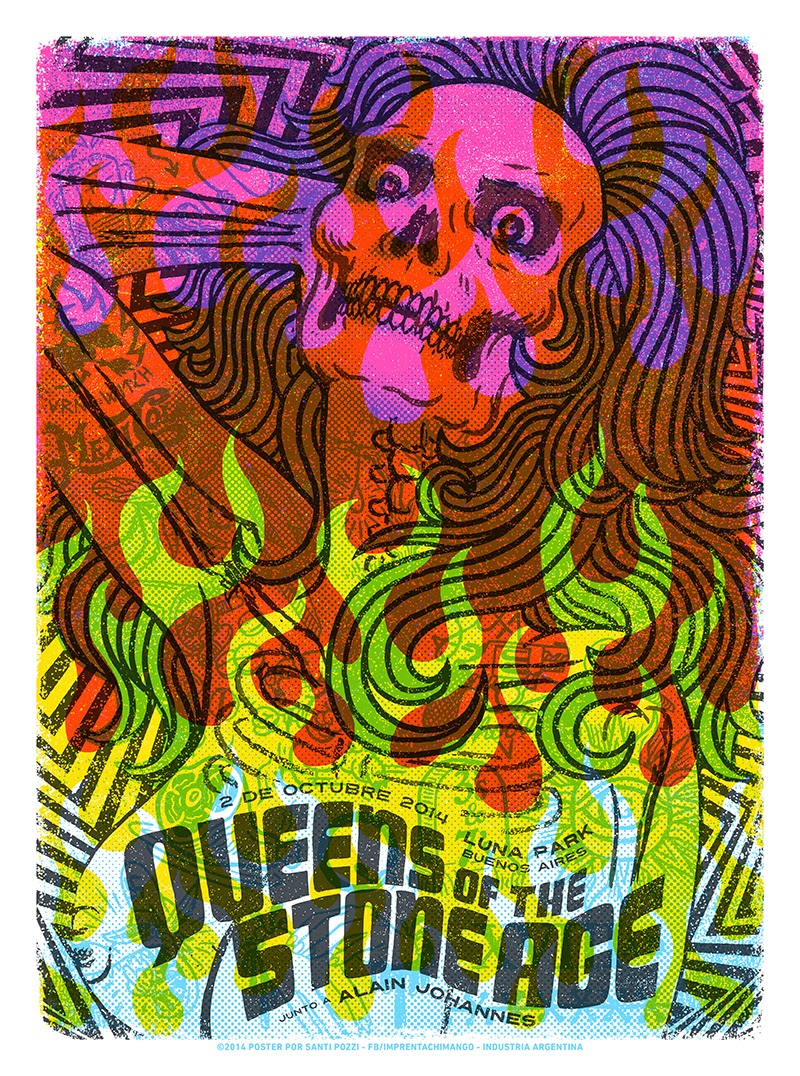 INSIDE THE ROCK POSTER FRAME BLOG: Queens of the Stone Age Buenos Aires ... Queens Of The Stone Age Poster 2014