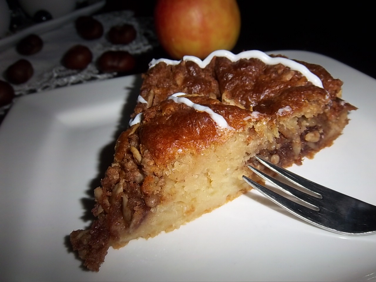 Herbstgenuss: Apple Pie mit Sonnenblumen- Marzipan- Krokant