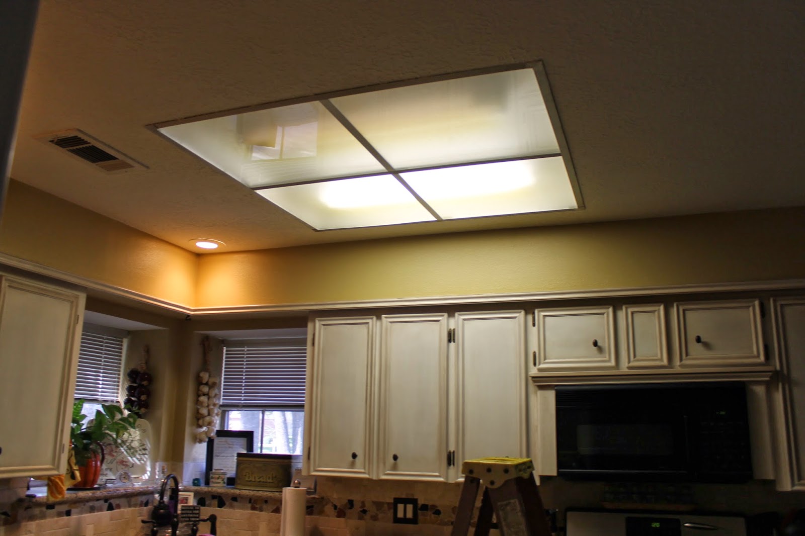 How To Update 1990’S Recessed Fluorescent Kitchen Ligh / Hometalk Replacing/Updating