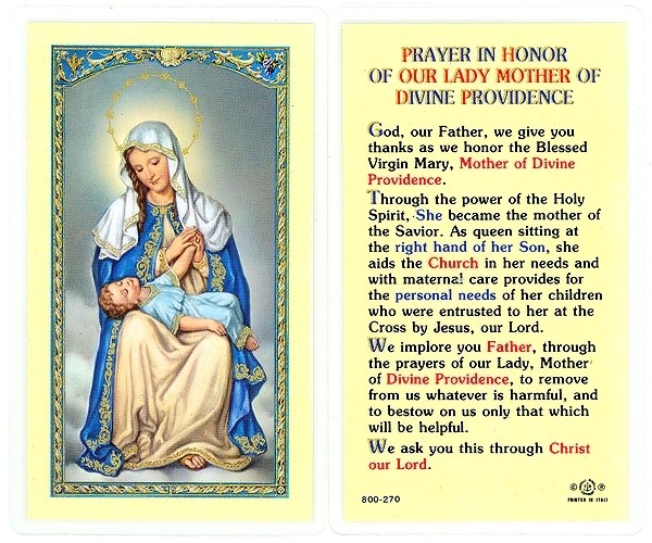 A Catholic Life Our Lady Mother of Divine Providence (Saturday before