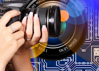 ilustrasi cetak foto gambar lensa kamera