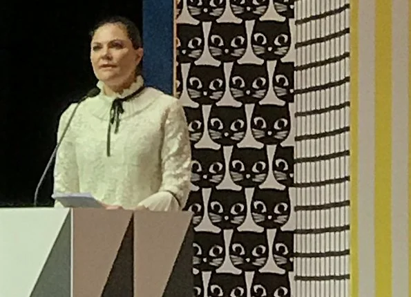 Crown Princess Victoria wore a blouse and trousers from Erdem x H&M Collection. Erdem cooperation of H&M