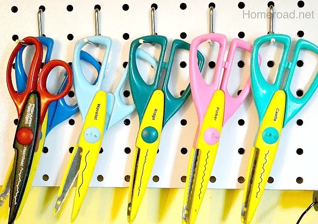 craft room organization for scissors