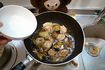 鶏ナスあんかけ蕎麦の作り方（3）