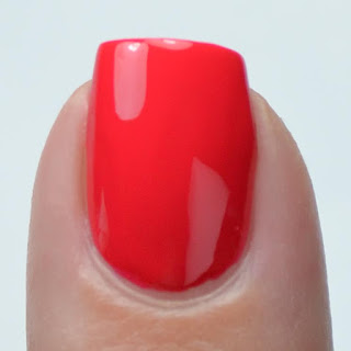 bright red coral nail polish