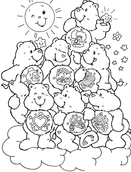 Dibujo de muchos ositos cariñositos para colorear﻿ - COLOREA TUS DIBUJOS