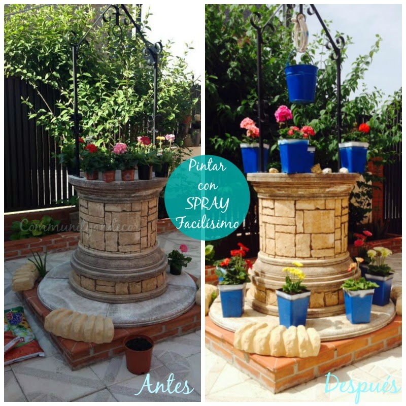 Pintar maceteros con botes de spray