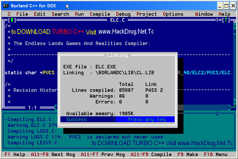 Turbo C v3.0 ~ Tech Stuff