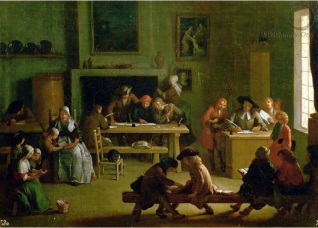 Interior de una escuela. Miche Ange Houasse 1680-1730