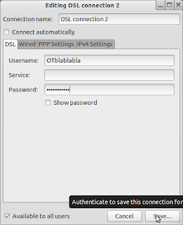 Write the username and password given by the provider and click Save