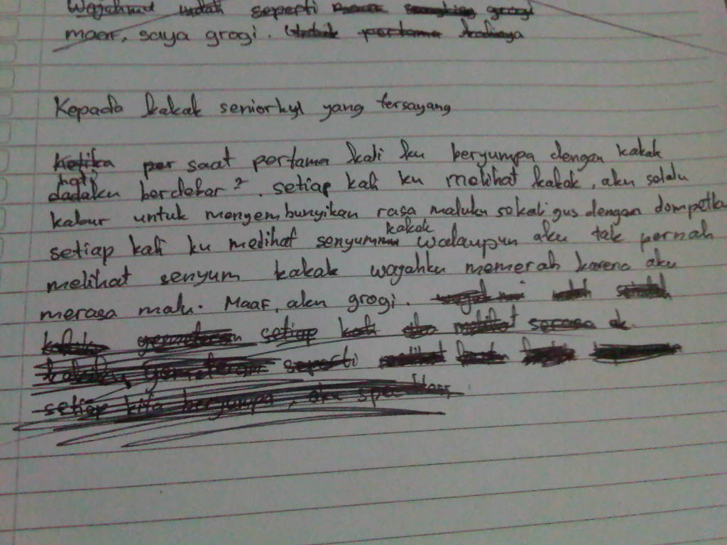 Surat Cinta Alay Buat Kakak Osis