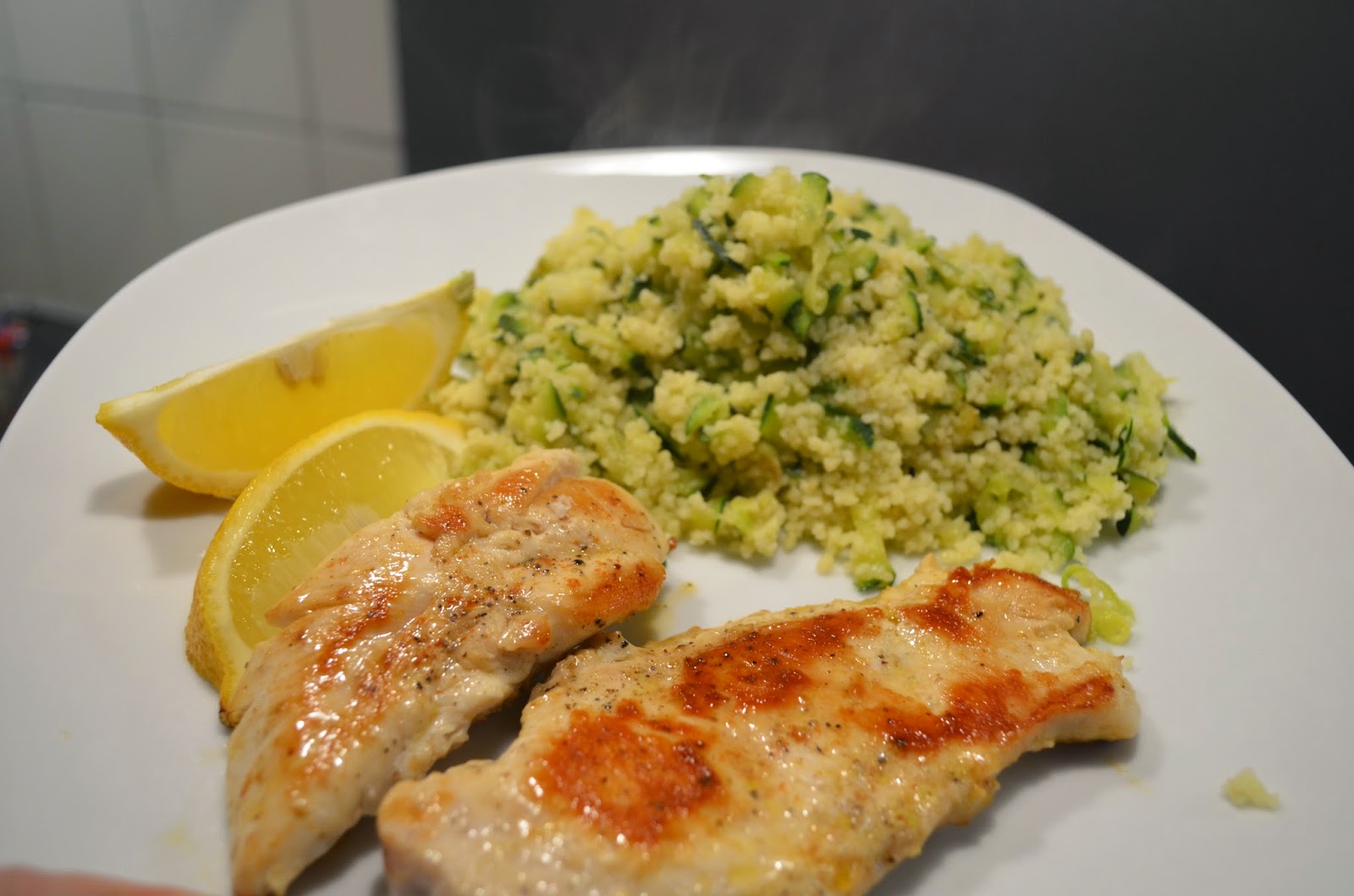 Chicken with Lemon & Courgette Couscous Stuff and Spice