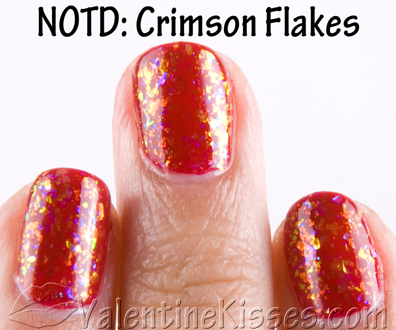 Valentine Kisses: NOTD: Crimson Flakes -- shiny & matte