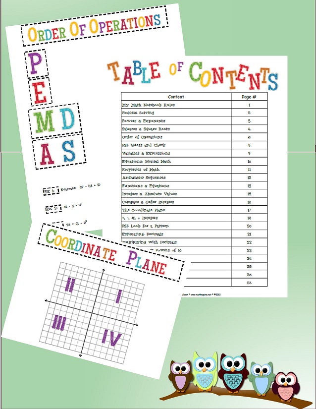 Math-n-spire: Interactive Math Notebook 7th Grade Level