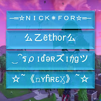 Premonición Asado dedo Nick para Fortnite, letras y símbolos