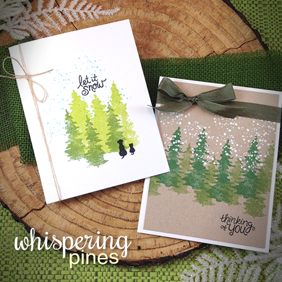 Cards by Jennifer Jackson using Whispering PInes stamp set by Newton's Nook Designs #newtonsnook