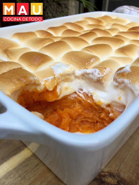 pure de camote sweet potato yams con bombones receta malvaviscos caserola