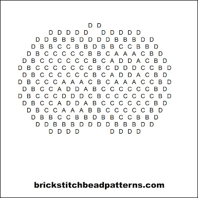 Click for a larger image of the Googly Monster Eyes Halloween bead pattern word chart.
