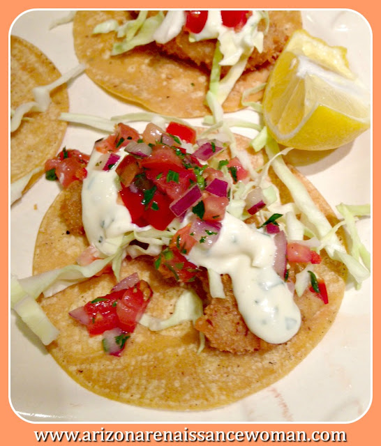 Pecan-Crusted Catfish Tacos with Meunière Aioli and Spicy Tomato and Herb Salsa