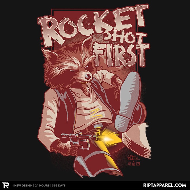 Today's T : 今日のロケット・ラクーンがハン・ソロの「ガーディアンズ・オブ・ザ・スター・ウォーズ」 Tシャツ