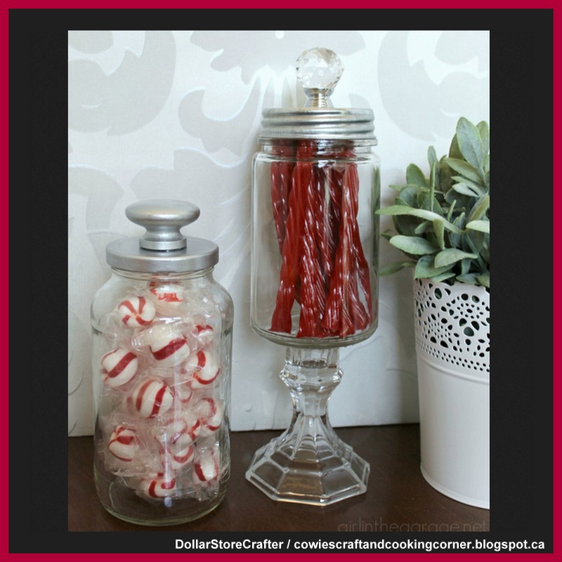 Dollar Store Crafter Make Candy Canisters Using Old Jars And Dollar