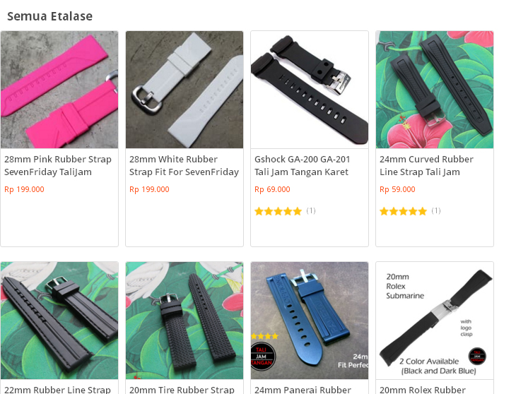 Macammacam Tali Jam Karet / Rubber Strap Pusat